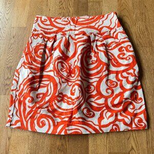 Merona Orange White Patterned Skirt Size XS